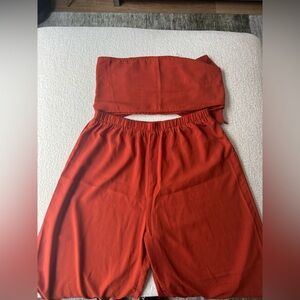 SHEIN curve two piece orange set